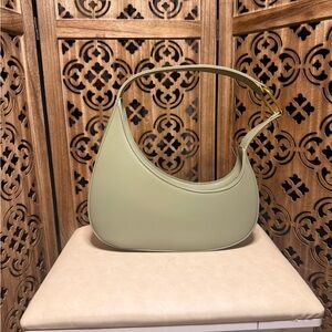 Madison West Sage Green Crescent Shoulder Bag